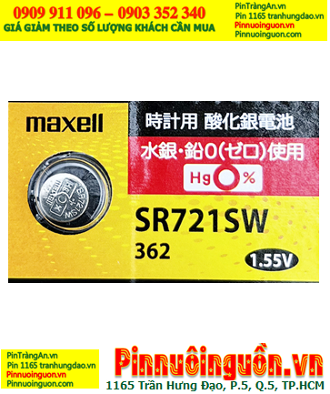 Maxell SR721SW, Pin 362 _Pin đồng hồ đeo tay 1.55v Silver Oxide Maxell PRO SR721SW, Pin 362