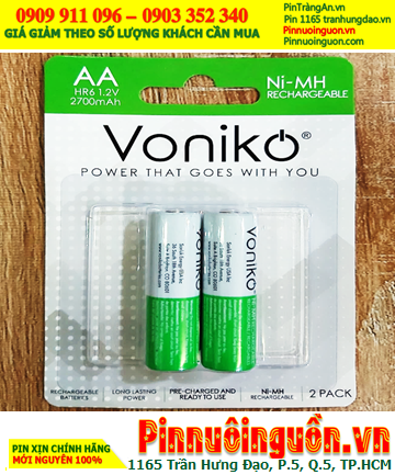 VONIKO HR6-AA2700mAh (AA 2700mAh Rechargeable Battery) _Blister 02 units