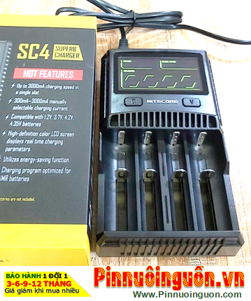Nitecore SC4 with 04 Channels for Charging AA-AAA-C-D-18650-16340-18500-,...of NiMh-NiCd-Lithium Li-Ion