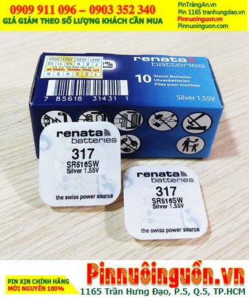 Renata SR516SW/317: Renata Silver Oxide battery 317/SR516SW-1.55V/ in stock ready for shipping