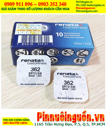 Renata SR721SW,362: Renata Silver Oxide battery 362/SR721SW-1.55V/ in stock ready for shipping