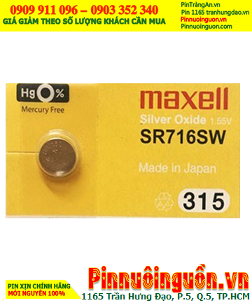 Maxell SR716SW/315: Maxell Silver Oxide battery SR716SW-1.55V/ in stock ready for shipping