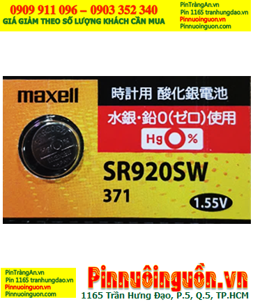 Maxell SR920SW/371: Maxell Silver Oxide battery SR920SW-1.55V/ in stock ready for shipping