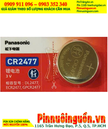 Panasonic CR2477; Pin nuôi nguồn PLC Panasonic CR2477 Lithium 3v chính hãng /Xuất xứ Indonesia