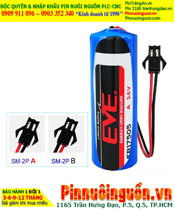 EVE ER17505 (Zắc SM2.54-2P), Pin nuôi nguồn EVE ER17505 lithium 3.6v 3600mAh chính hãng