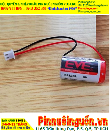 EVE CR123A (ZẮC CẮM), Pin nuôi nguồn PLC EVE CR123A (BR17335) lithium 3V chính hãng