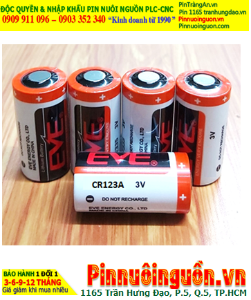 EVE CR123A; Pin nuôi nguồn EVE CR123A Lithium 3.0v 2/3A (CR17345) 1500mAh