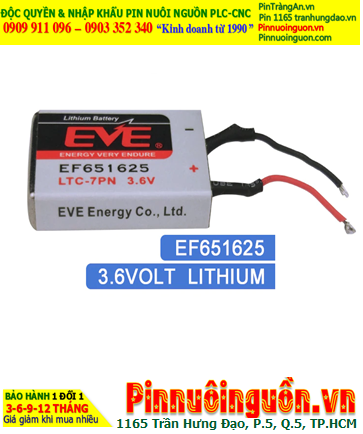 EF651625 (LTC-7PN), Pin nuôi nguồn EVE EF651625 (LTC-7PN) lithium 3.6v chính hãng