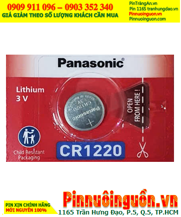 Panasonic CR1220; Pin 3v lithium Panasonic CR1220 _Made in Indonesia (MẪU MỚI)
