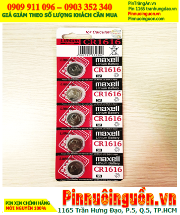 COMBO 1vỉ 5viên Pin Maxell CR1616 lithium 3v _Giá chỉ 85.000vnd/ Vỉ 5viên