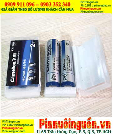 Camelion ICR18650; Pin sạc lithium 3.7v Camelion ICR18650 2200mAh, Giá /BOX 02 viên