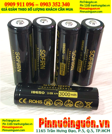 Pin QUẠT điện Pin sạc 3.7v SOFIRN 18650 (Lithium 18650 3000mAh 3.7v) _Chỉ sử dụng cho đèn pin