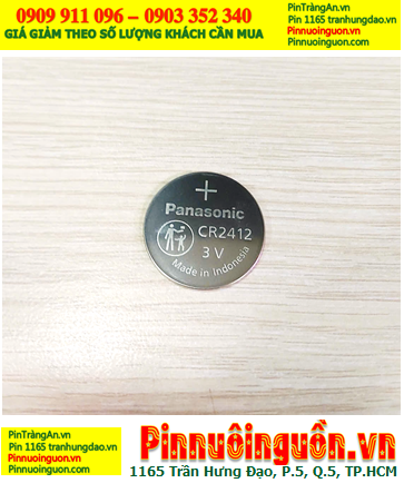Panasonic CR2412; Panasonic lithium 3v CR2412 Xuất xứ Indonesia (viên rời Industrial)