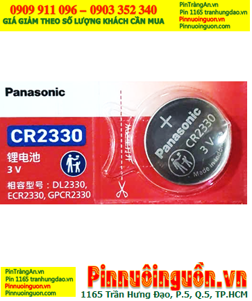 Panasonic CR2330; Pin Panasonic CR2330 Lithium Manganese Dioxide (LiMnO2), Xuất xứ Indonesia (MẪU MỚI)