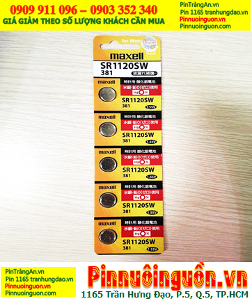 COMBO 01vỉ 5viên Pin đồng hồ 1.55v Silver Oxide Maxell SR1120SW _Pin 391 chính hãng