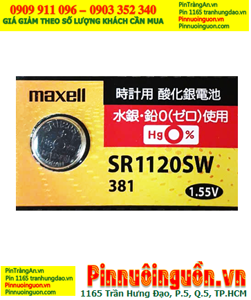 MAXELL SR1120W; Pin đồng hồ 1.55v Silver Oxide Maxell SR1120SW _Pin 391, Xuất xứ NHẬT