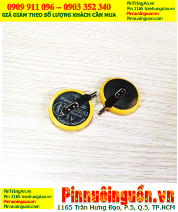 Panasonic CR2032/V-TYPE (V-Type, 2 chấu hàn) Pin CMOS lithium 3v chính hãng, Xuất xứ Indonesia