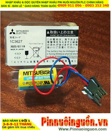 Mitsubishi ER17330V; Pin nuôi nguồn Mitsubishi ER17330V lithium 3.6v 2/3A 1700mAh, Xuất xứ Nhật