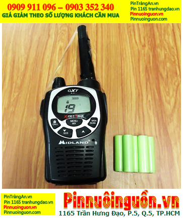 Pin máy bộ đàm Midland GX1 6V-700mAh /Nhận Thay cell pin máy bộ đàm Midland GX1 6V-700mAh