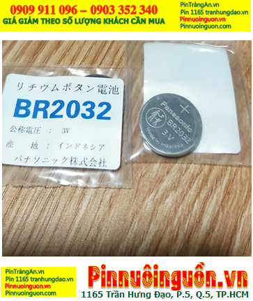 Panasonic BR2032, Pin 3v lithium Panasonic BR2032 (chịu nhiệt cao 125°C) Xuất xứ Indonesia