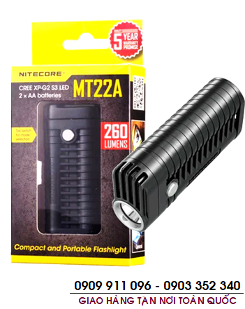 Nitecore MT22A, Đèn pin siêu sáng Nitecore MT22A (XP-G2 S3 260Lumens chiếu xa 100m) chính hãng