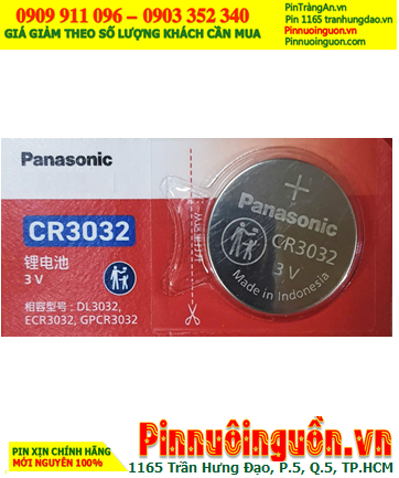 Panasonic CR3032, Pin 3v Lithium Panasonic CR3032, CR-3032CH/5B chính hãng, X.Xứ Indonesia