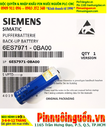 Siemens 6ES7971-0BA00; Pin PLC Siemens 6ES7971-0BA00 lithium 3.6v AA 2300mAh _Xuất xứ Đức
