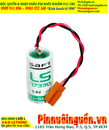 Saft LS17330 _Pin LS17330; Pin nuôi nguồn PLC Saft LS17330 lithium 3.6v 2/3A 1800mAh _Xuất xứ ANH (UK)