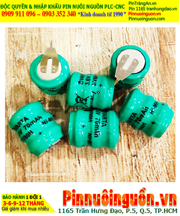 Varta 3/V80H; Pin sạc 3.6v nuôi nguồn PLC Varta 3/V80H (3.6v 70mAh) chính hãng _Made in Germany