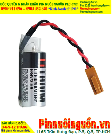 Toshiba ER4V (Zắc cắm nâu); Pin nuôi nguồn PLC Toshiba ER4V ER14335 lithium 3.6v 2/3AA 1200mAh _Xuất xứ Nhật