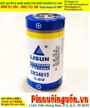 Lisun ER34615; Pin nuôi nguồn Lisun ER34615 lithium 3.6v D 19000mAh chính hãng