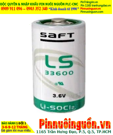 Pin Saft LS33600 _Pin LS33600; Pin nuôi nguồn PLC Saft LS33600 lithium 3.6v D 17000mAh _Xuất xứ Pháp