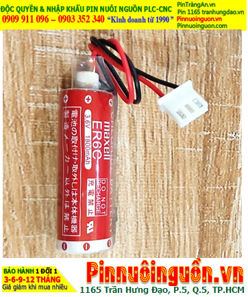 Maxell ER6C (Đầu sứ, Zắc trắng); Pin nuôi nguồn PLC Maxell ER6C 3.6v AA1800mAh Lithium Thionyl Chloride