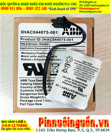 Pin ABB 3HAC044075-001; Pin nuôi nguồn ABB 3HAC044075-001 lithium 7.2v 3600mAh _Xuất xứ Pháp