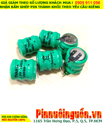 Varta 3/V80H; Pin sạc 3.6v nuôi nguồn PLC Varta 3/V80H (3.6v 70mAh) chính hãng _Made in Germany