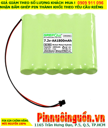 Pin sạc 7.2v-AA1800mAh, Pin nuôi nguồn 7.2v-AA1800mAh, Pin GREPOW NiMh 7.2v-AA1800mAh