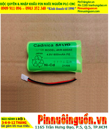 Pin nuôi nguồn Sanyo 4KR-600AE Cadnica 4.8V 600mAh (4.8vAA600mAh)| ĐANG CÒN HÀNG