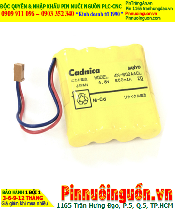 Pin nuôi nguồn SANYO 4N-600AA 4.8 V 600 mAh Battery Pack (4.8vAA600mAh)| ĐANG CÒN HÀNG
