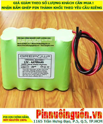 Pin sạc 12v-AA700mAh, Pin nuôi nguồn 12v-AA700mAh, Pin sạc GREPOW 12v-AA700mAh chính hãng