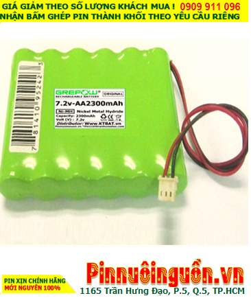 Pin sạc 7.2v-AA2300mAh, Pin nuôi nguồn 7.2v-AA2300mAh, Pin sạc GREPOW 7.2v-AA2300mAh chính hãng