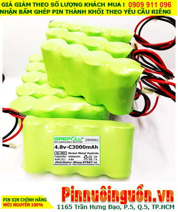 Pin sạc 4.8v-C3000mAh, Pin nuôi nguồn NiMh 4.8v-C3000mAh, Pin sạc GREPOW 4.8v-C3000mAh chính hãng