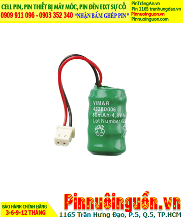 Pin sạc 4.8v-80mAh (Pin sạc 4/V80H); Pin nuôi nguồn NiMh 4.8v-80mAh (4/V80H) chính hãng