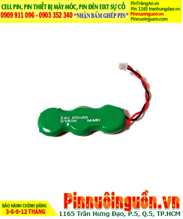 Pin sạc 3.6v-40mAh (Pin sạc 3/V40H); Pin nuôi nguồn NiMh 3.6v-40mAh (3/V40H) chính hãng