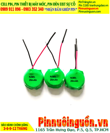 Pin sạc 1.2v-20mAh (Pin sạc 1/V20H); Pin nuôi nguồn NiMh 1.2v-20mAh (1/V20H) chính hãng