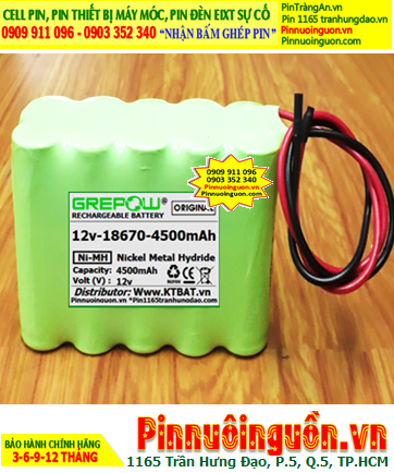 Pin sạc 12v-18670-4500mAh; Pin sạc NiMh 12v-18670-4500mAh; Pin sạc GREPOW 12v-18670-4500mAh
