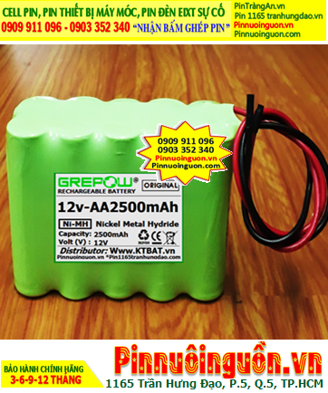 Pin sạc 12v-AA2500mAh, Pin sạc chất lượng cao NiMh 12v-AA2500mAh, Pin sạc GREPOW 12v-AA2500mAh chính hãng