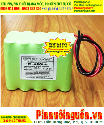 Pin sạc 12v-AA2000mAh, Pin sạc NiMh 12v-AA2000mAh, Pin sạc công nghiệp GREPOW 12v-AA2000mAh
