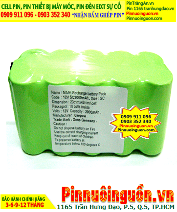 Pin sạc 12v-SC2000mAh, Pin sạc NiMh 12v-SC2000mAh, Pin sạc GREPOW 12v-SC2000mAh chính hãng