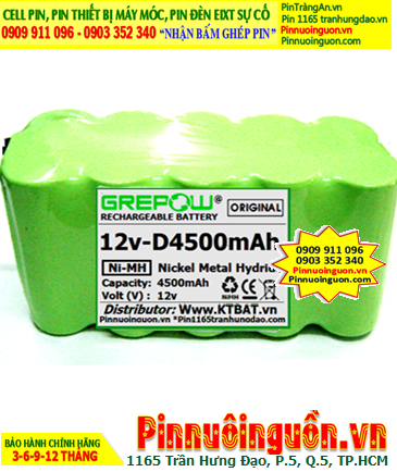 Pin sạc 12v-D4500mAh, Pin sạc NiMh 12v-D4500mAh, Pin sạc GREPOW 12v-D4500mAh chính hãng