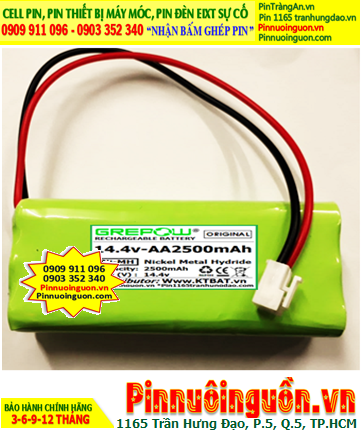 Pin sạc 14.4v-AA2500mAh, Pin sạc NiMh 14.4v-AA2500mAh, Pin GREPOW  14.4v-AA2500mAh chính hãng